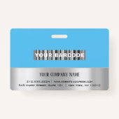 Medewerker Barcode Logo Naam Scanner Grijze Oceaan Badge (Achterkant)