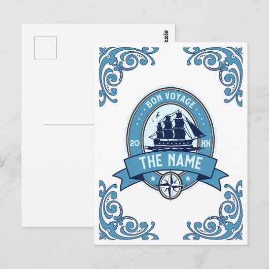 Medewerker bedankt Bon Voyage Afscheid Briefkaart (Voorkant / Achterkant)