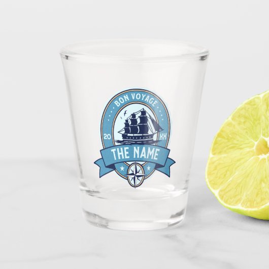 Medewerker bedankt Bon Voyage Afscheid Shot Glas (Voorkant)