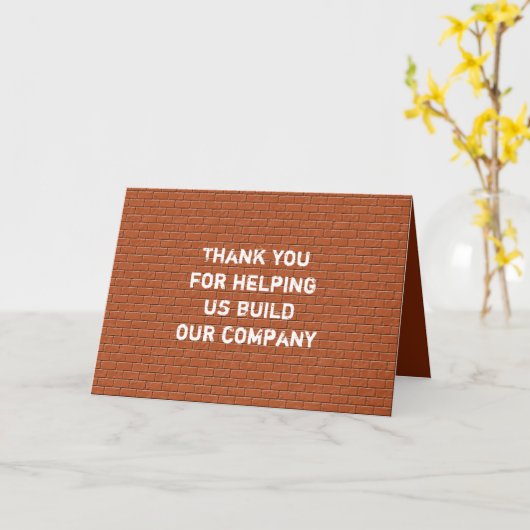 Medewerker Bedankt Red Brick-waardering Kaart (Gele Bloem)