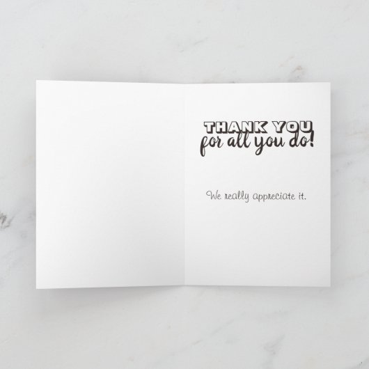 Medewerker Bedankt Rustic-waardering Kaart (Binnen)