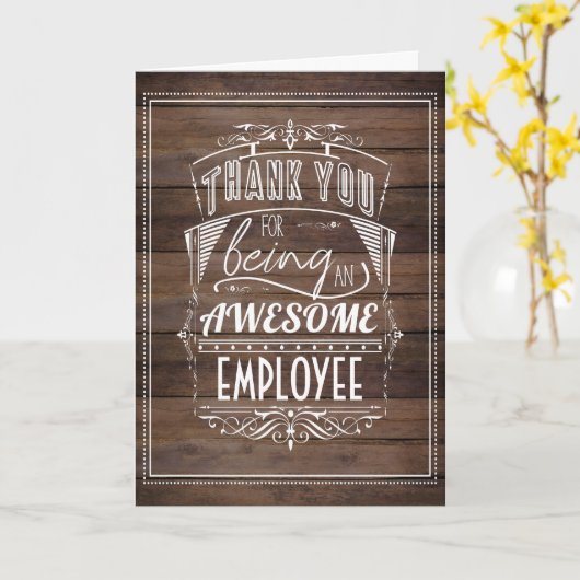 Medewerker Bedankt Rustic-waardering Kaart (Gele Bloem)