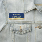 Medewerker Bedrijf Custom Staff ID Navy Gold Naamplaatje (In situ)