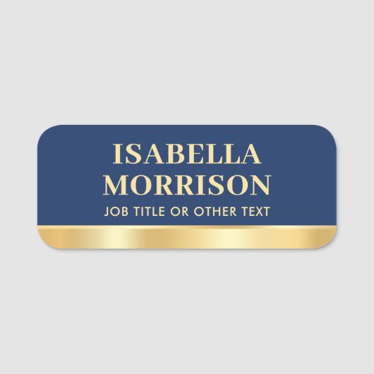 Medewerker Bedrijf Custom Staff ID Navy Gold Naamplaatje (Voorkant)