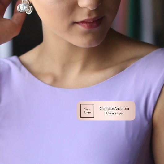 Medewerker Bedrijf logo roos goud roze Naamplaatje