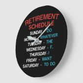 Medewerker bij het kalender-kantoor voor pensioner grote klok (Hoek)