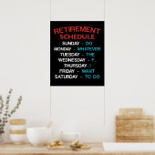 Medewerker bij het kalender-kantoor voor pensioner poster (Keuken)