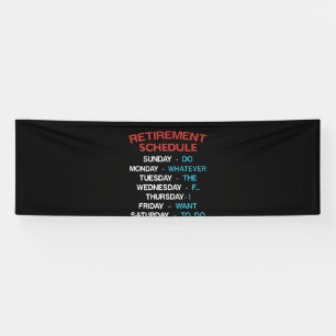 Medewerker bij het kalender-kantoor voor pensioner spandoek