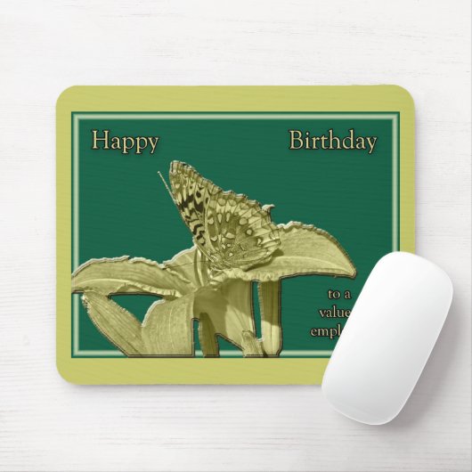 Medewerker Birthday Butterfly Mousepad Muismat (Met muis)