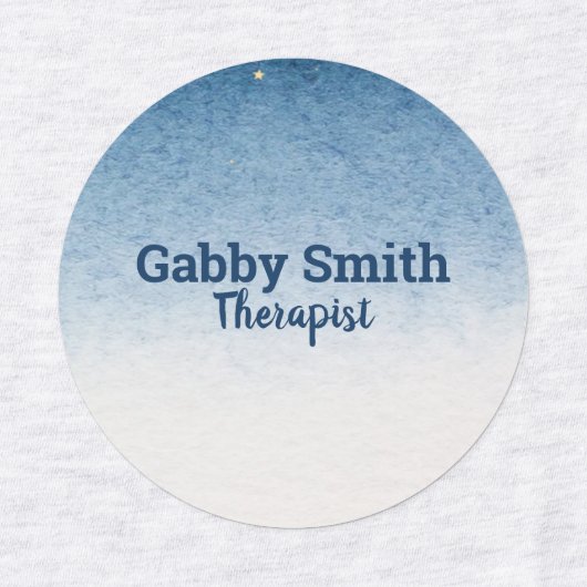 Medewerker Blauw-wit ombre gradient Labels (Design 1)