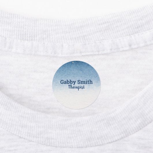 Medewerker Blauw-wit ombre gradient Labels (Aangebracht)