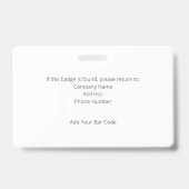 Medewerker Bruin Professionele ID Badge met Barcod (Achterkant)