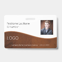 Medewerker Bruin Professionele ID Badge met Barcod