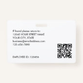 Medewerker Business Custom ID Logo QR Green Gold Badge (Achterkant)