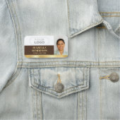 Medewerker Business Logo ID Foto Brown Gold Naamplaatje (In situ)