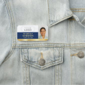 Medewerker Business Logo ID Foto Navy Gold Gradien Naamplaatje (In situ)