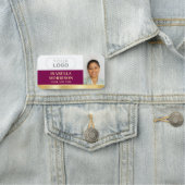 Medewerker Business Logo ID Foto Plum Gold Gradien Naamplaatje (In situ)