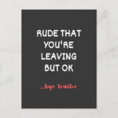 Medewerker Coffee-Mok - Rude dat je weggaat Briefkaart (Voorkant)