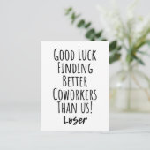 medewerker, collega, afscheid, veel succes met T-S Briefkaart (Staand voorkant)