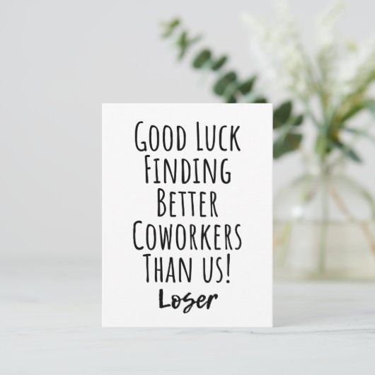 medewerker, collega, afscheid, veel succes met T-S Briefkaart (Staand voorkant)