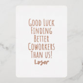 medewerker, collega, afscheid, veel succes T-Shirt Folie Feestdagenkaart (Voorkant)