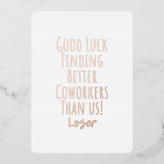 medewerker, collega, afscheid, veel succes T-Shirt Folie Feestdagenkaart (Voorkant)