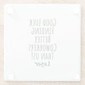 medewerker, collega, afscheid, veel succes T-Shirt Glazen Onderzetter (Achterkant)