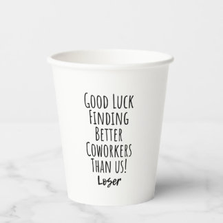 medewerker, collega, afscheid, veel succes T-Shirt Papieren Bekers