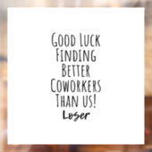 medewerker, collega, afscheid, veel succes T-Shirt Raamsticker (Vel 2)