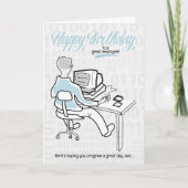 Medewerker Computer Guy Birthday Kaart (Voorkant)