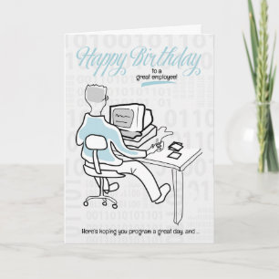 Medewerker Computer Guy Birthday Kaart