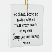 medewerker die naar een nieuwe baan gaat grappige  keramisch ornament (Rechts)