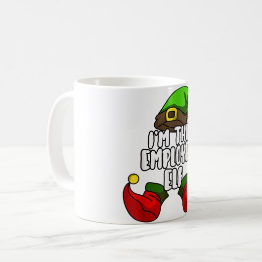 Medewerker Elf Matching Family Group Kerstparty Koffiemok (Voorkant links)