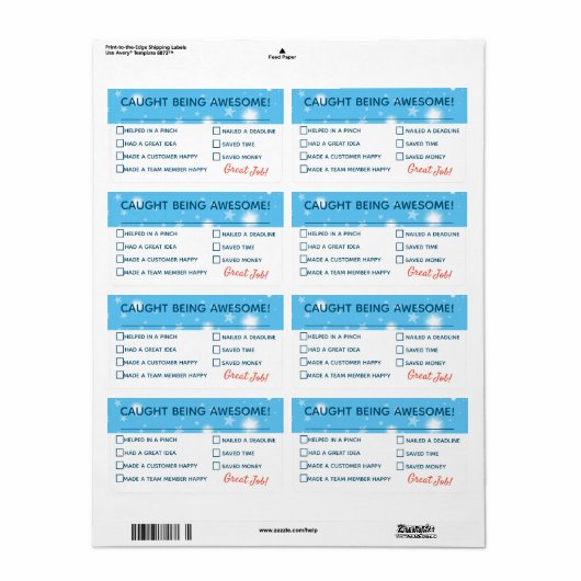 Medewerker erkenningsraad geweldige checklist awar etiket (Full Sheet)