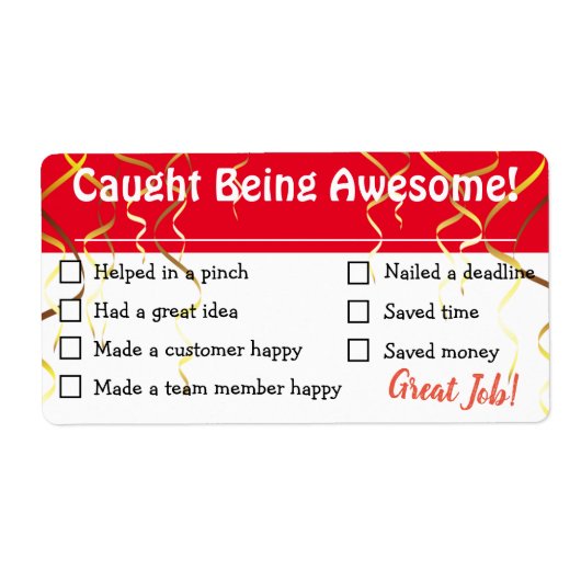 Medewerker erkenningsraad geweldige checklist awar etiket (Voorkant)