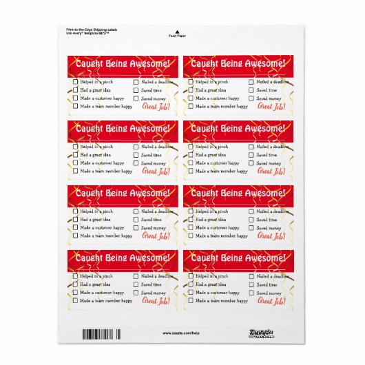 Medewerker erkenningsraad geweldige checklist awar etiket (Full Sheet)