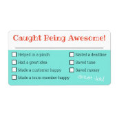 Medewerker erkenningsraad geweldige checklist awar etiket (Voorkant)