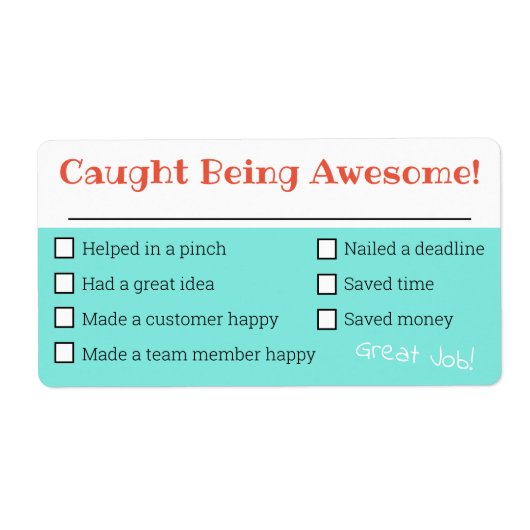 Medewerker erkenningsraad geweldige checklist awar etiket (Voorkant)