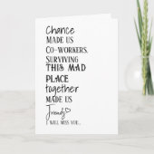 Medewerker Farewell Bedankt Kaart vriendschap (Voorkant)