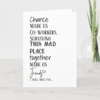 Medewerker Farewell Bedankt Kaart vriendschap