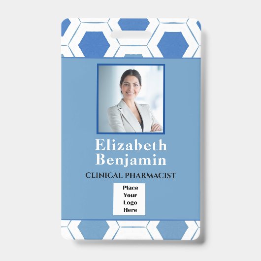 Medewerker Foto Bar Code Aangepaste Medische Apoth Badge (Voorzijde)