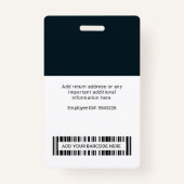 Medewerker Foto Barcode en Logo Aangepaste Naam Badge (Achterkant)