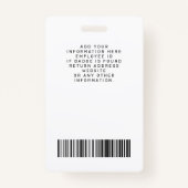 Medewerker Foto BarCode Logo Botanische Naam Badge (Achterkant)