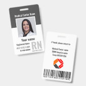 Medewerker foto barcode logo naam badge (Voor- en achterkant)