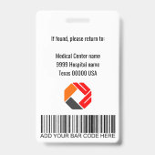 Medewerker foto barcode logo naam badge (Achterkant)