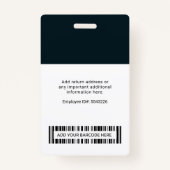 Medewerker Foto Bedrijf Logo, Barcode Aangepaste N Badge (Achterkant)