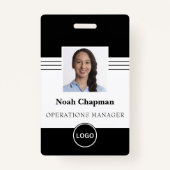 Medewerker Foto Bedrijf Logo Barcode-ID Badge (Voorkant)