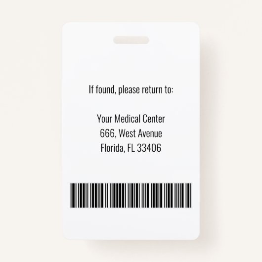 Medewerker Foto Bedrijf Logo Barcode-ID Badge (Achterkant)