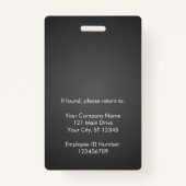 Medewerker Foto Bedrijf Logo Security ID Grijs Badge (Achterkant)