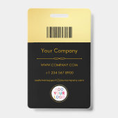 Medewerker Foto ID Badge, Bedrijf Logo QR Badge (Achterkant)
